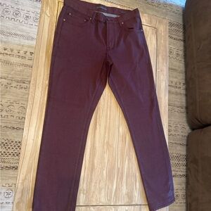 John Varvatos Burgundy Waxed Jeans